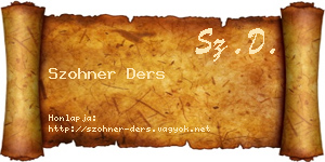 Szohner Ders névjegykártya